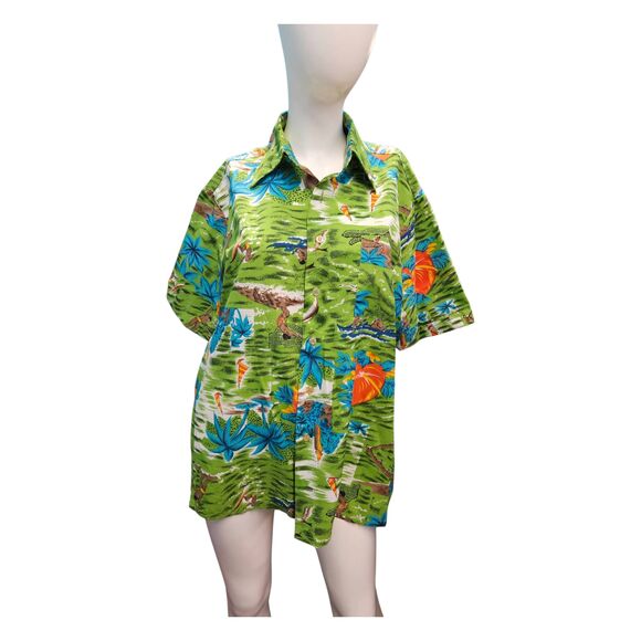 Vancort Vintage 70's Hawaiian Shirt Short Sleeve Mens Size Large - Picture 2 of 9